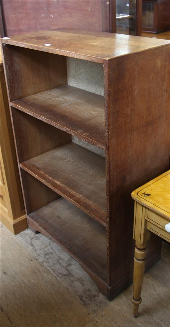 Three-tier open oak bookcase
